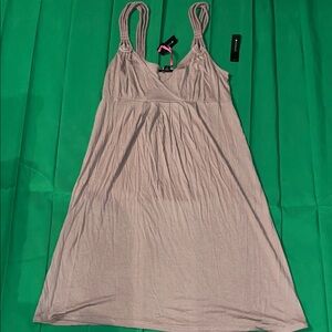 I Heart Ronson Strapless Dress in Taupe